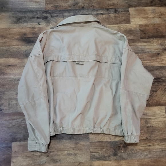 Vintage Columbia Beige Cargo Quilted-Print Baggy Double Zip-Up Jacket Size XXL - Picture 7 of 7